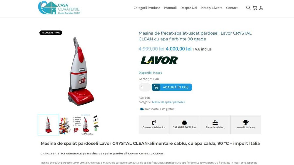 Masina de frecat-spalat-uscat pardoseli Lavor CRYSTAL CLEAN