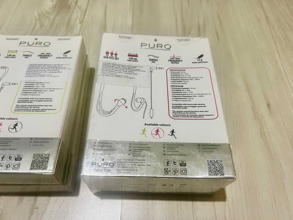 Casti cu fir Puro Sport cu microfon