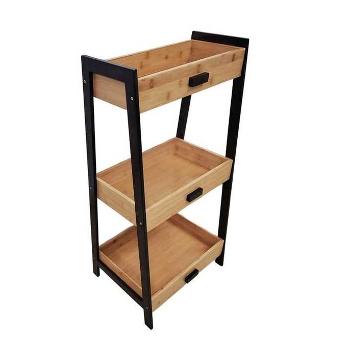 Органайзер Mercado Trade, Рафт за съхранение, Бамбук, Кафяв, Черен