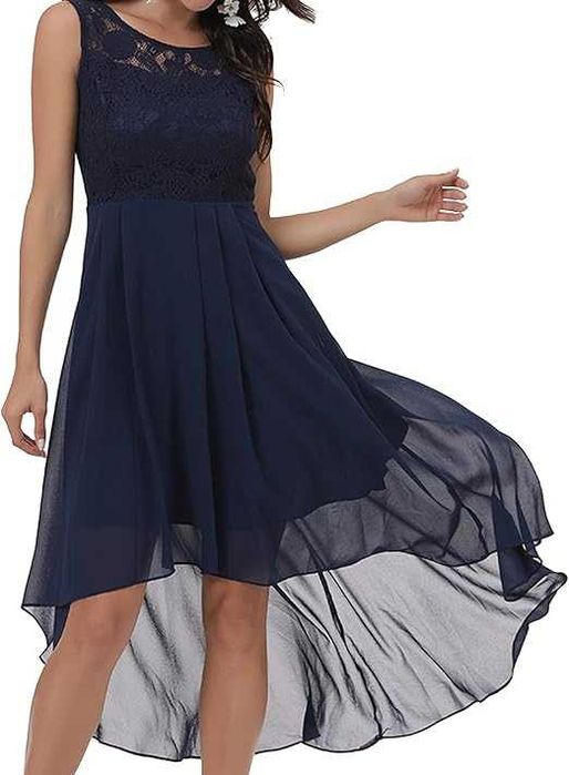 Rochie de seara eleganta, Navy-blue, dantela, REDUSA de la 280RON