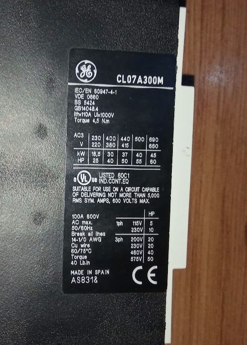 Контактор General Electric 100 А