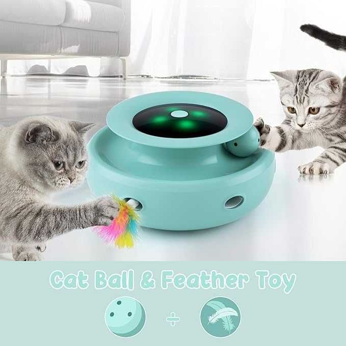 Интерактивна играчка за котки, произволно въртяща се с LED светлини
