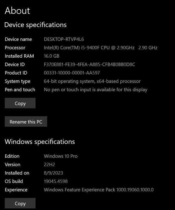 Геймърски компютър / RADEON RX580 SERIES 8192MB / Intel Core i5-9400F