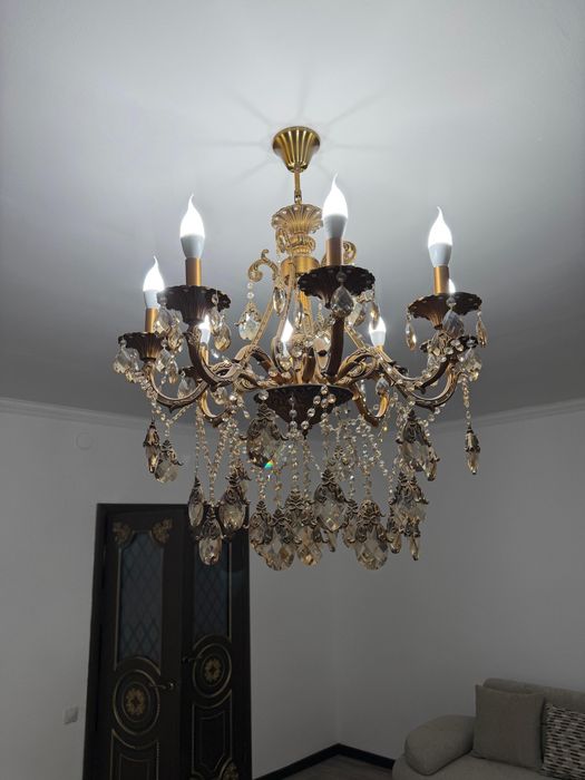 Люстра коричновое-золотое