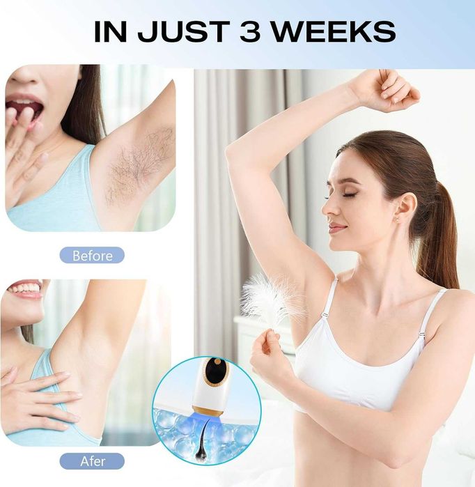 Epilator Laser IPL cu Răcire 4°C, 3 Funcții si 9 Niveluri