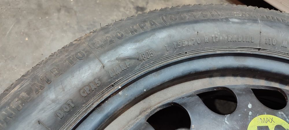 ROATĂ REZERVĂ  R17 5X112 T155/70 R17 2014-2018 MERCEDES AUDI