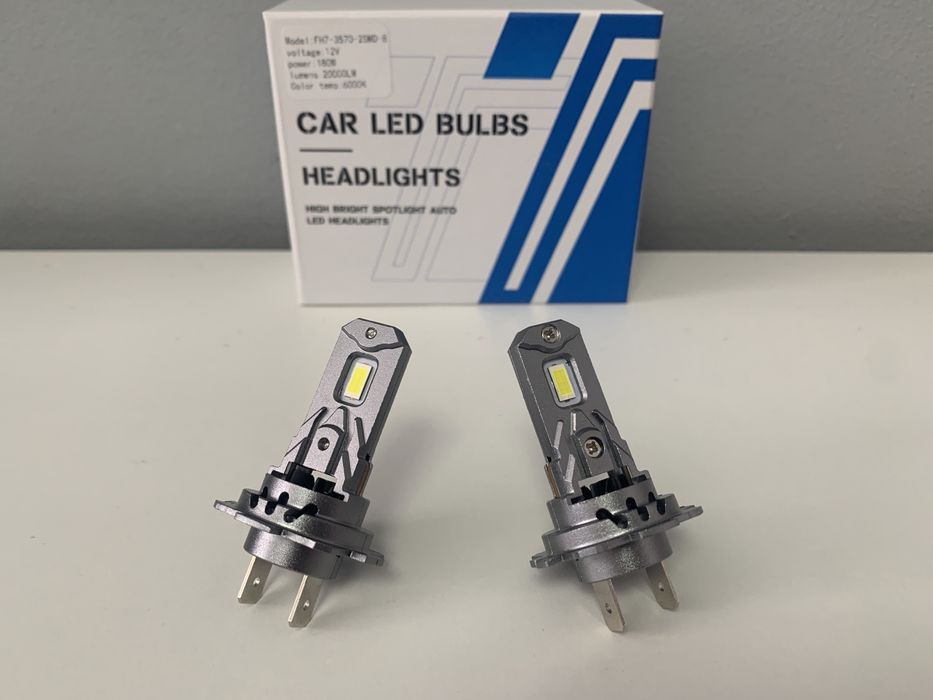 Set 2 becuri cu Led H7 / H1 / 1:1 / 180w / 20.000Lm / Model nou 2025
