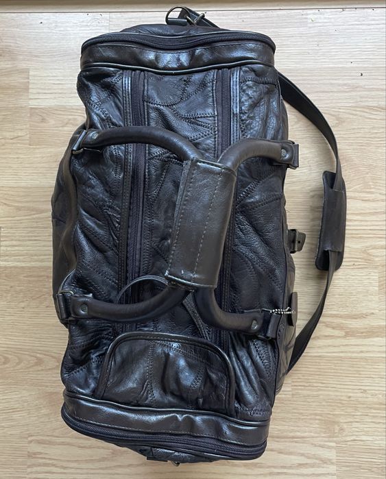 Geanta de voiaj/transport/sala din piele naturala maro Ruby Rose