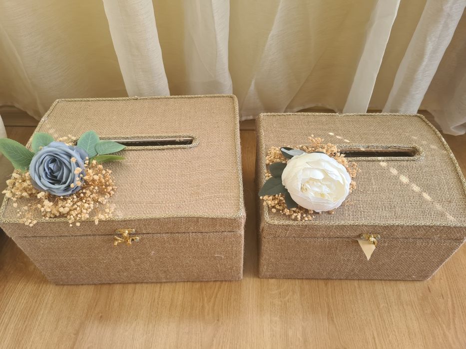 Кутии за пликове за сватба подаръци бохо стил малка кутия голяма кутия