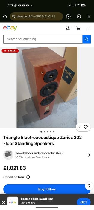 Boxe hi fi triangle zerius 202 high end