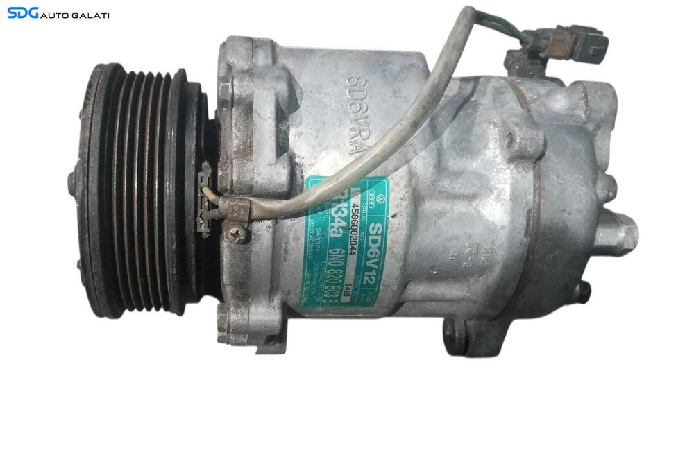 Compresor AC Aer Conditionat Clima Volkswagen Polo 6N 1.4 TDI 1995 - 2002 Cod 6N0820803B SD6V12 R134A [M8981]