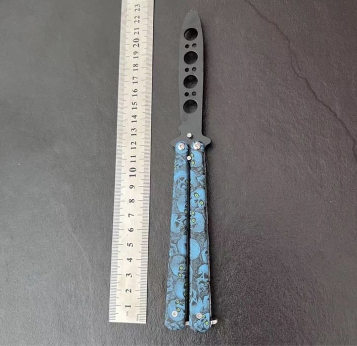 тренировъчен нож пеперуда CS GO БЕЗОПАСЕН за ДЕЦА+калъф за колан нов