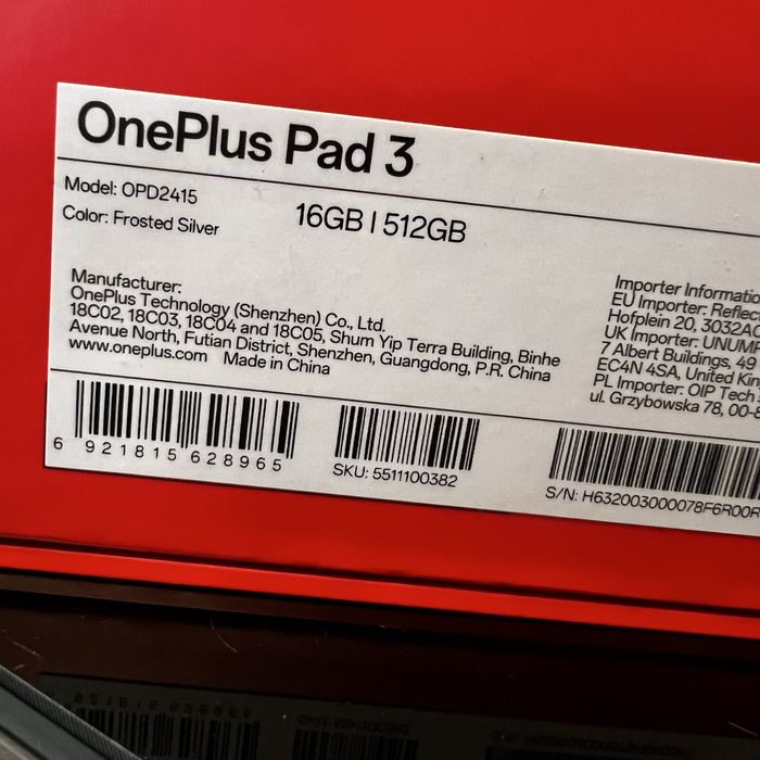 Нов! 2г. Гаранция! OnePlus Pad 3 13.2 16GB RAM 512GB, Silver
