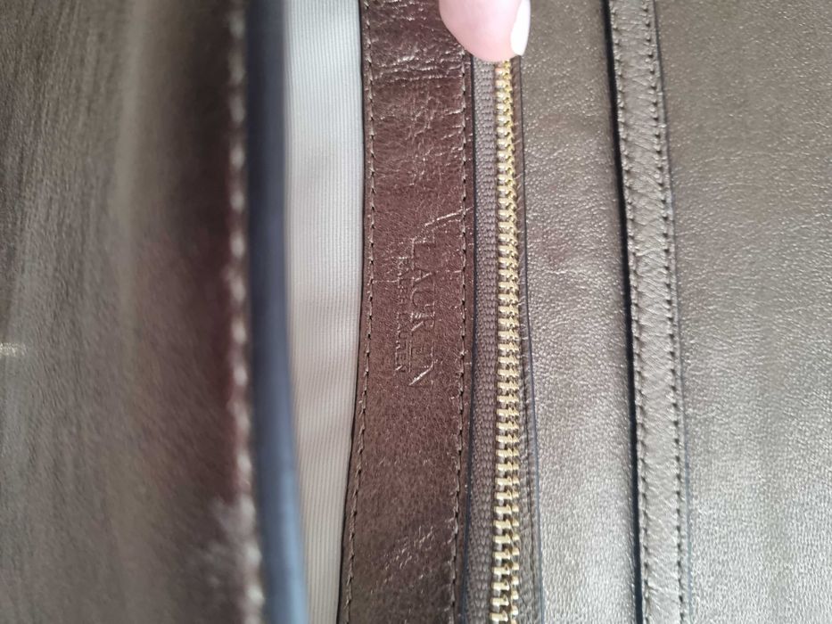 Оригинална кожена чанта Lauren Ralph Lauren Adair Crossbody (Металик)