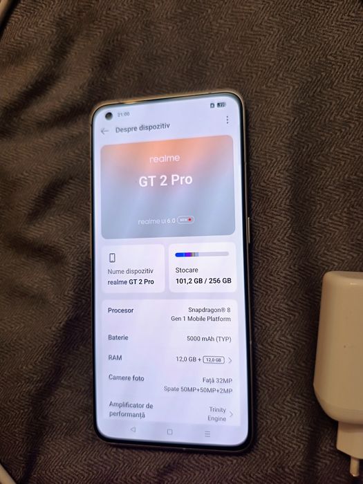 Realme GT2 Pro 12GB 256GB Snapdragon 8 Gen 1 , încărcător original 65W
