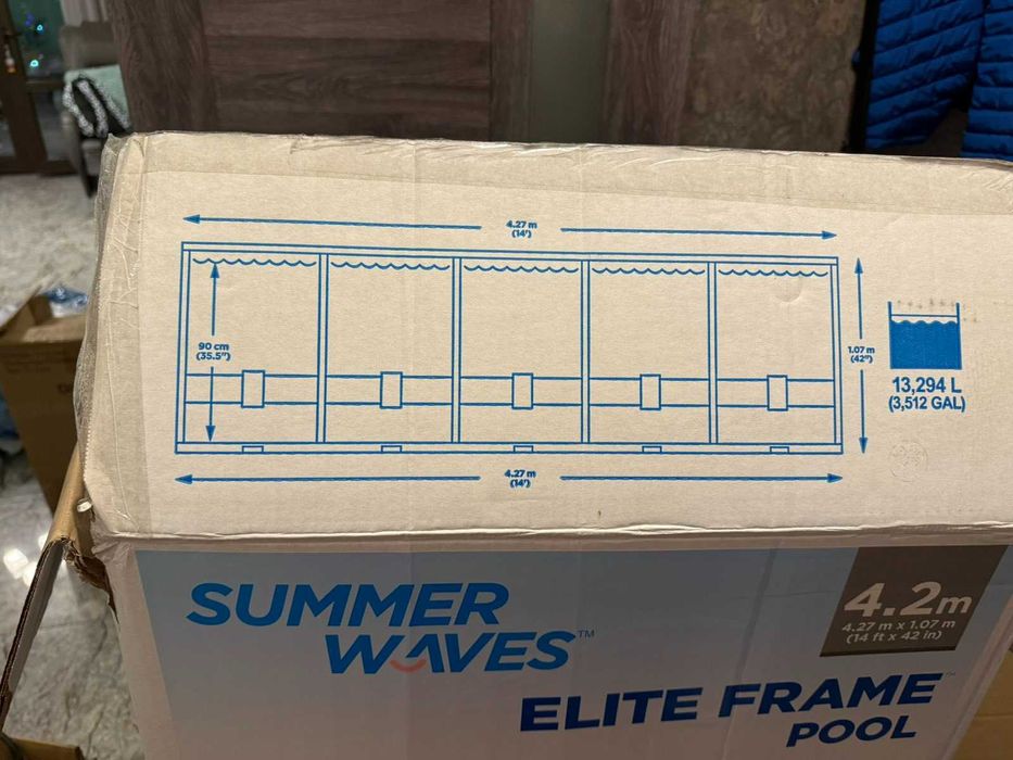 сглобяемия басейн Summer Waves Elite Frame с размери 4.27 м x 1.07