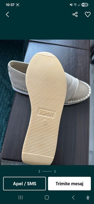 Mocasini espadrile Espirit 38/39