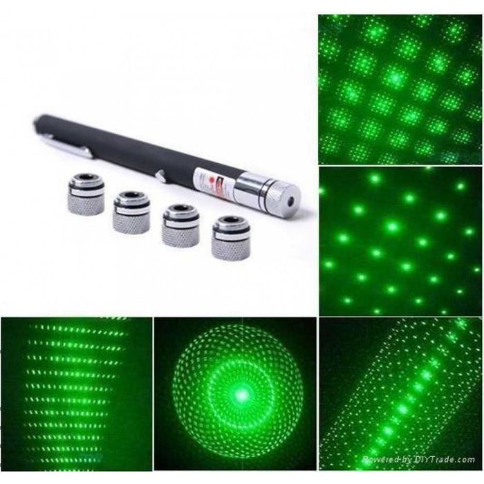 Мощен Лазер с Приставки / Green Laser Pointer / Камуфлажни и Черни