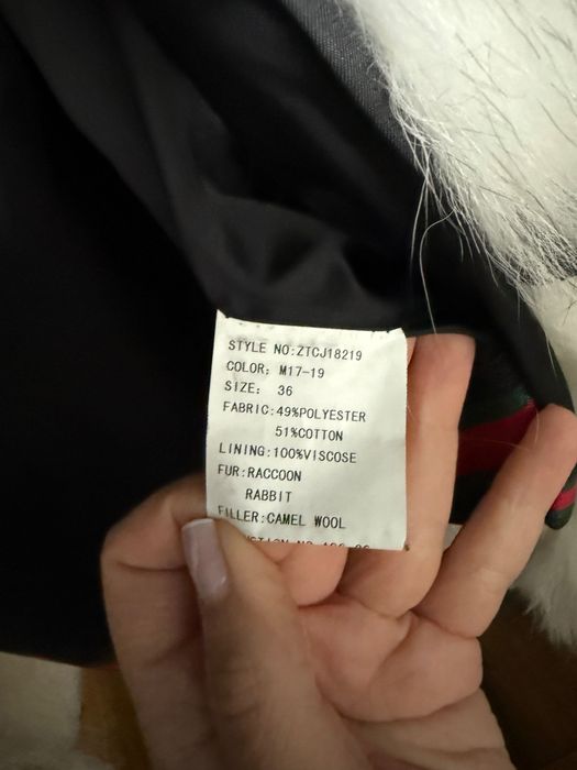 Geacă cu blană naturală de iepure și vulpe – Mărime S-M