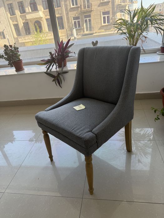 Fotoliu stofa gri nou