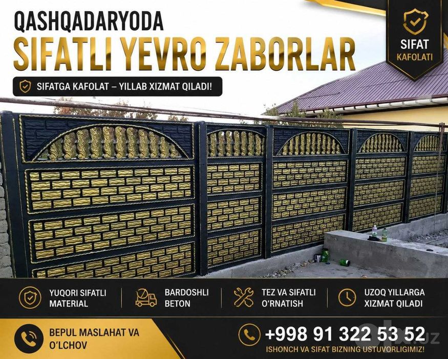 yevro zabor / beton devor / devor qurish /