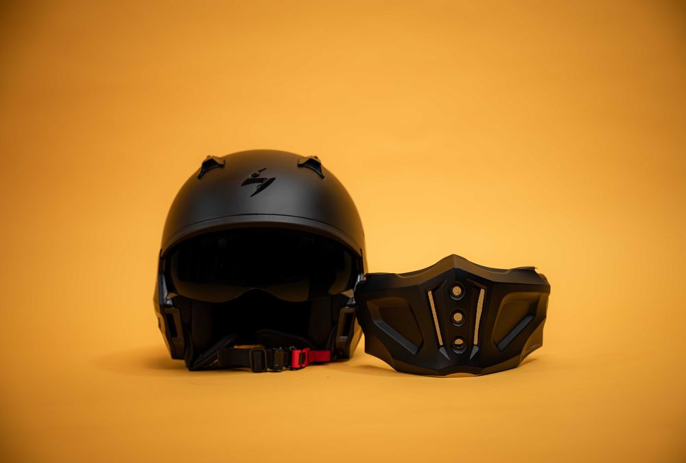 Casca Scorpion Covert X - Matte Black - Marimea L + Manusi Moto FOX