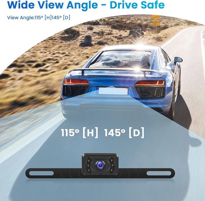 Безжична автомобилна камера за заден ход, HD монитор 4.3 инча, IP69 во