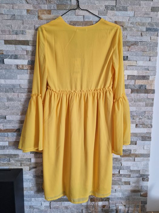 Rochie midi cu maneci clopot, noua, masura XS-S