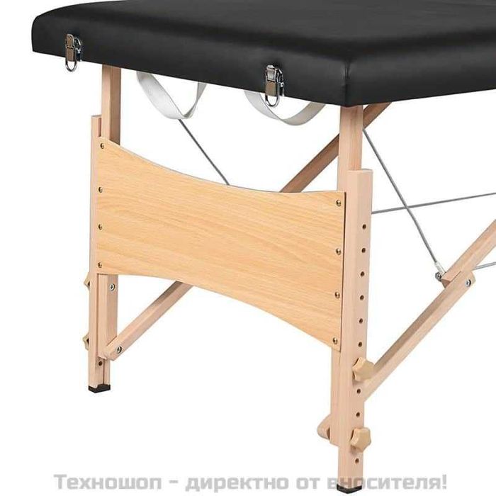 Двусекторна сгъваема масажна кушетка – бюджетен модел с германски бук и винилова тапицерия