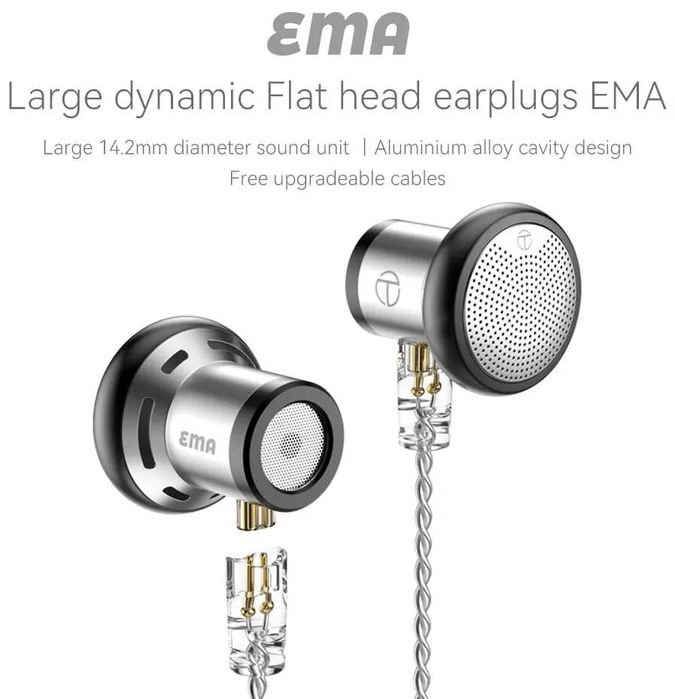 Новые запечатанные проводные наушники TRN EMA 14,2мм цвет:Silver HI-FI