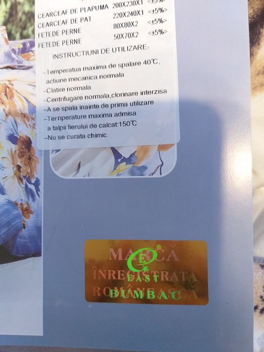 Lenjerie din bumbac pentru pat dublu