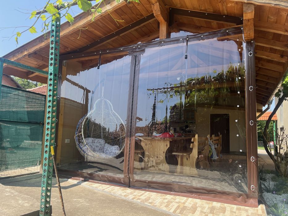 Ветроупорни завеси тенти сенници PVC винил кристал шатри навеси найлони меки стени ветробрани