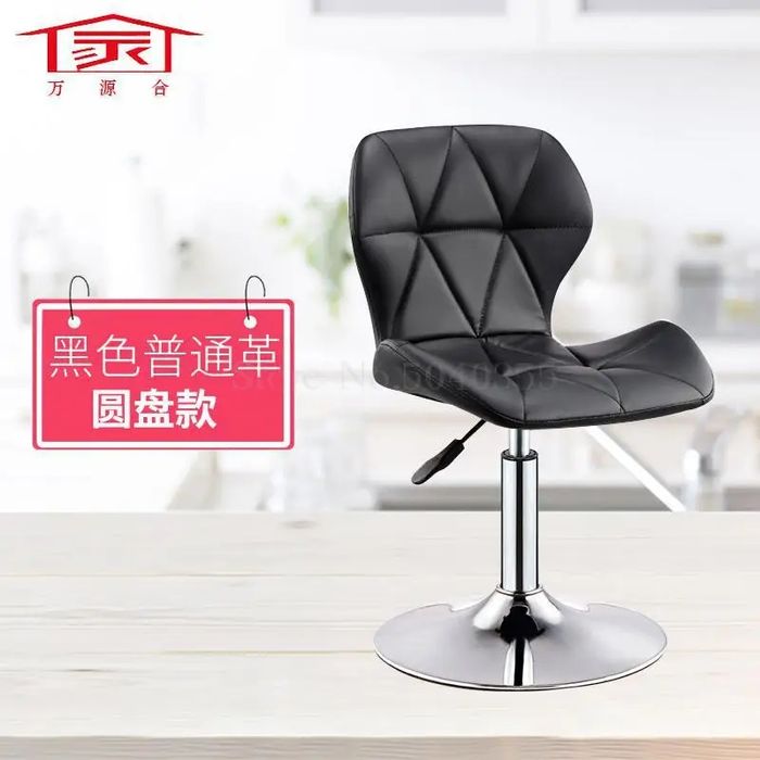 Барный стул черный, искусственная кожа