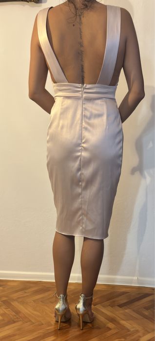 Rochie satinata nude