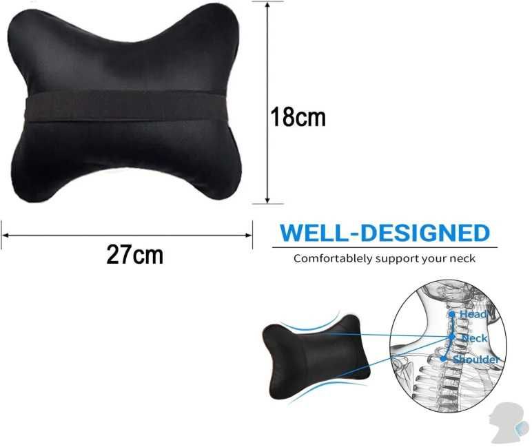 Кожени възглавници за кола, 2бр, за облегалка, възглавница за седалка