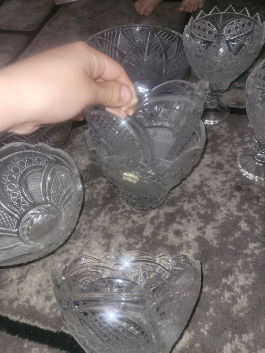 Хрустальная ваза и багема набор