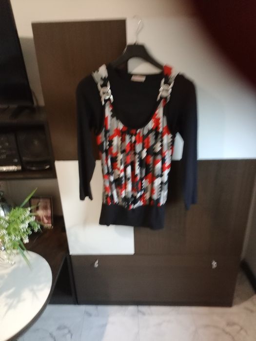 Дамска блуза от трико  шарена