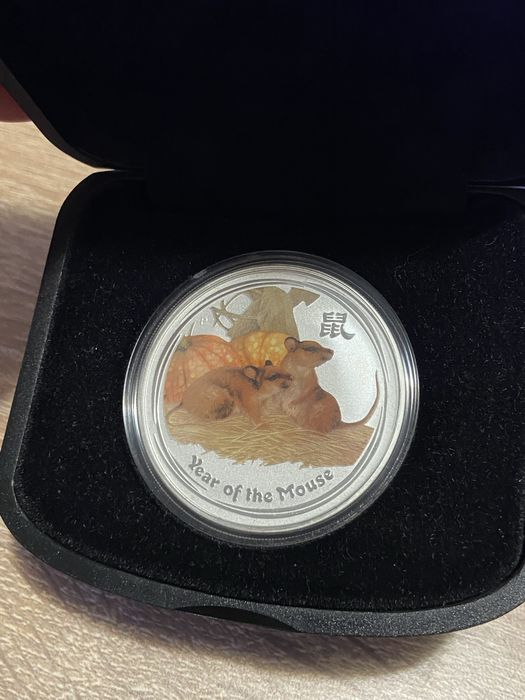 1 унция година на мишката 2008 lunar 2 proof сребърна монета
