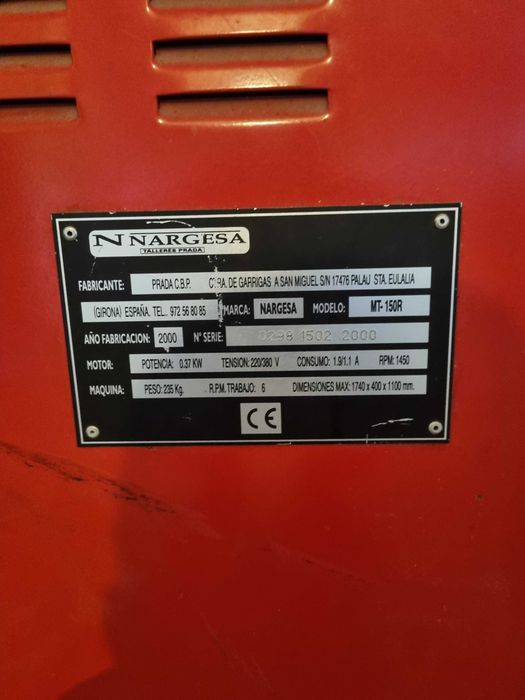 Mașină de torsionat fier Nargesa  MT 150. R