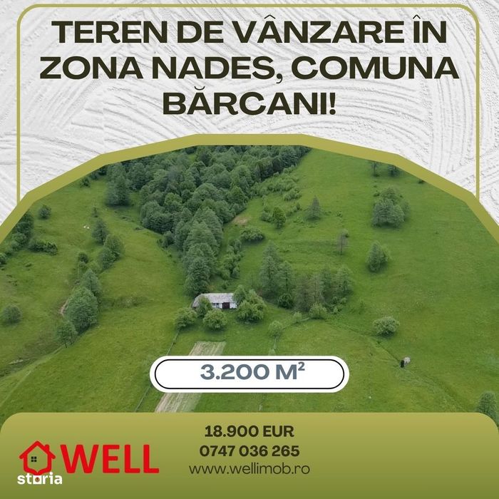 Teren de vânzare în zona Nades, comuna Bărcani!