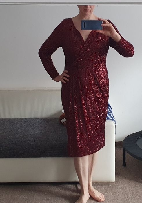 Rochie dama , cu paiete,  marime  42, XL/ XXL