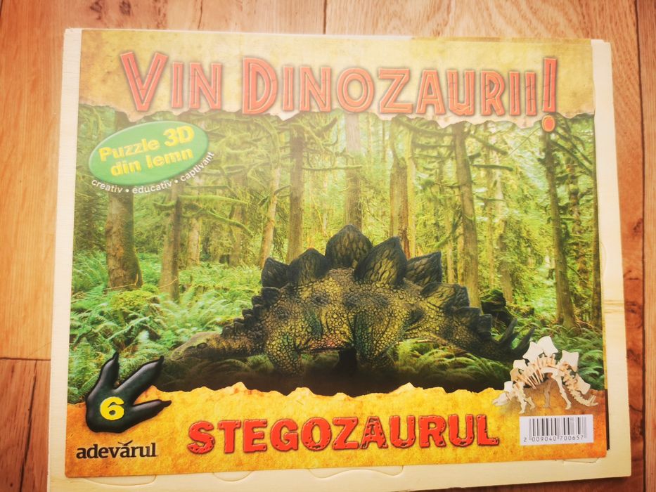 Joc Puzzle Stegozaurul / Puzzle Dinozaur 3D din lemn