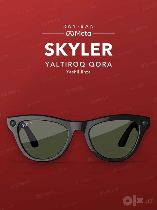 Ray-Ban Meta Skyler Gen 2 Shiny Black, yashil linza — original