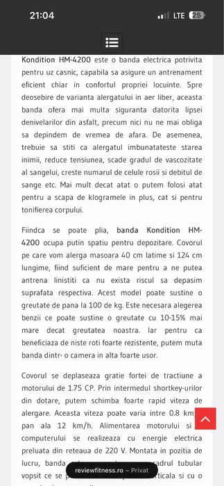 Bandă de alergare Kondition HM-4200