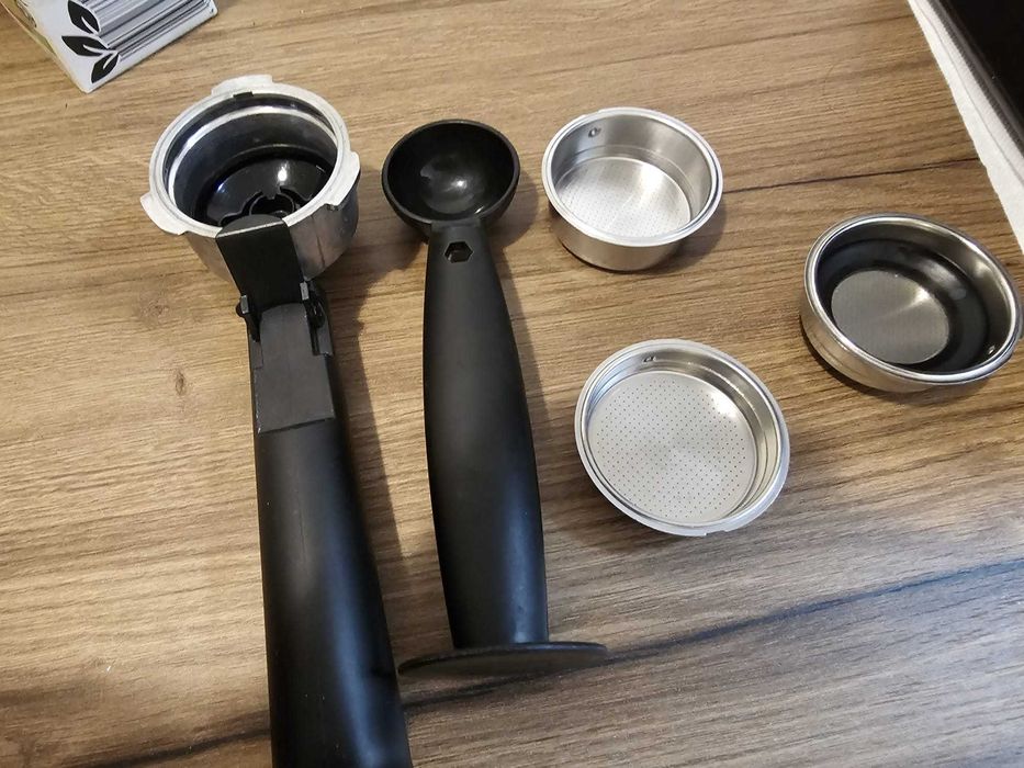 Espressor manual Breville Prima Latte 15 bari, 1.5 l, Recipient detasabil lapte 0.3 l, Argintiu