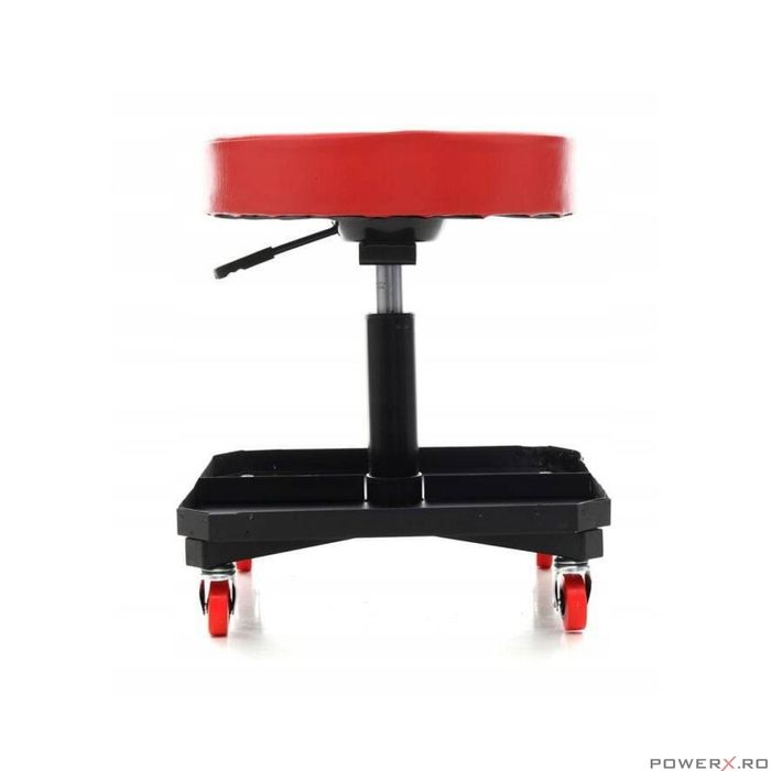 Taburet, scaun rotrativ cu spatiu pentru depozitare scule, 360°, 136