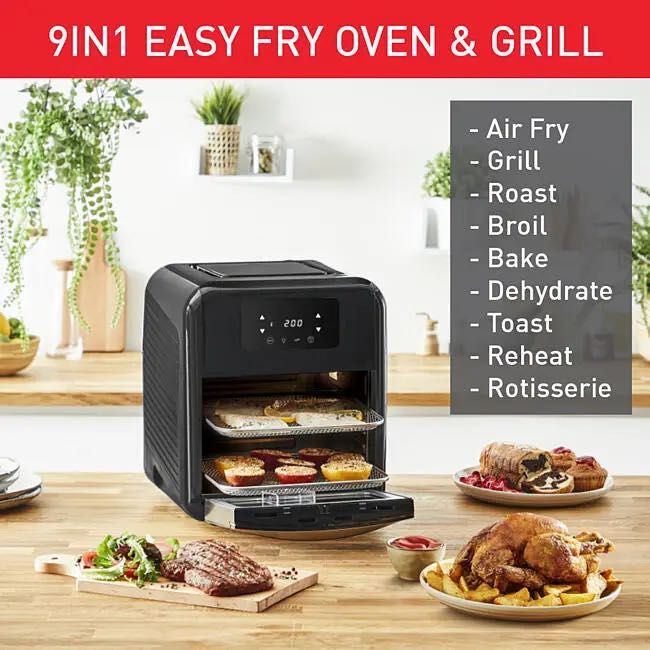 Friteuza cu aer cald Tefal 9 in 1 Easy Fry FW501815, 2000 W, Capacitate 1.7 kg, 8 Programe (Negru)