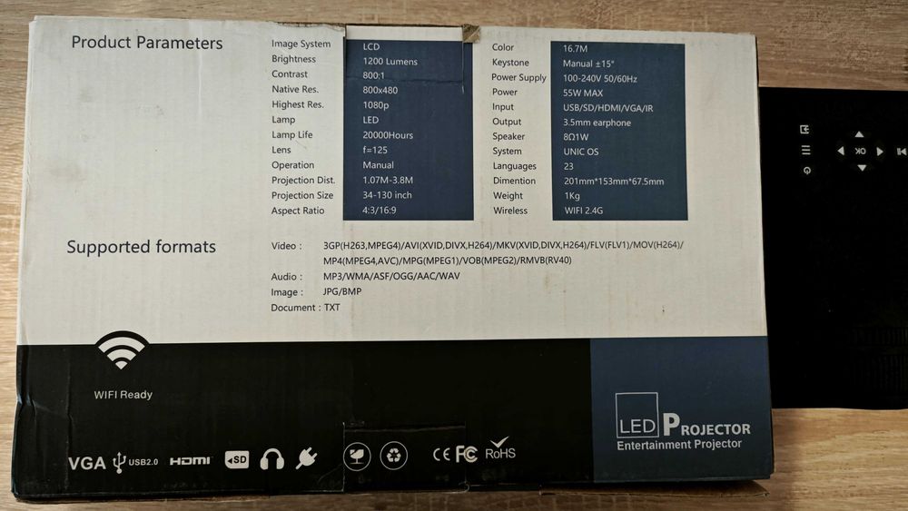 Proiector Digital LED Projector with Remote Control