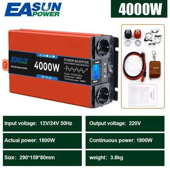 Invertor EASUN, 24V,12V 4000W, 5000W, 8000W , sinus pur, Model Nou!