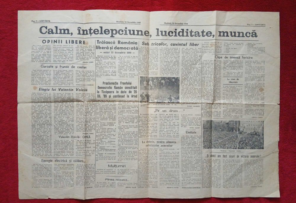 Ziarul "Adevărul" (de Arad), nr. 1 și 2, 23-24 decembrie 1989